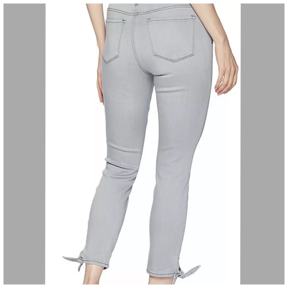NYDJ Ami Skinny Ankle with Tie Hem Grey Jeans